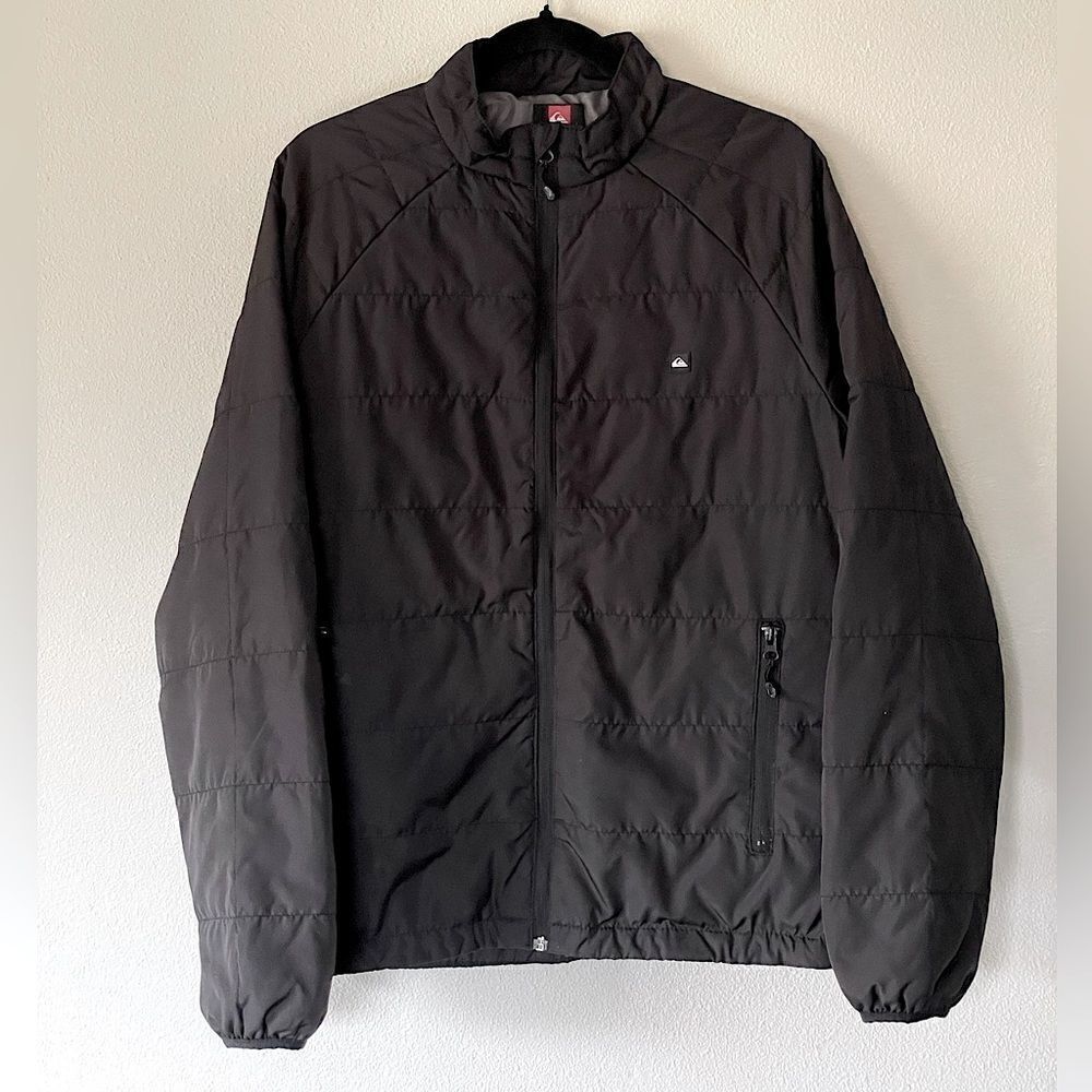 New! Men’s quicksilver, Low-Profile, Black, “Quick Tech” Down Jacket. Size Med.